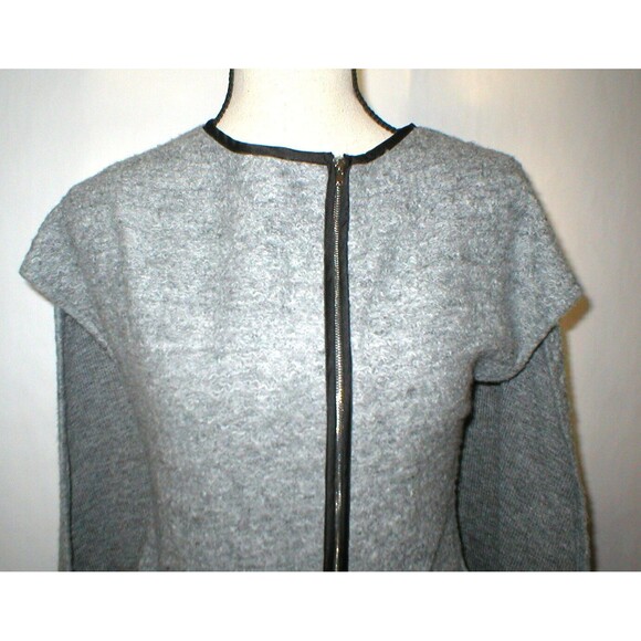 New Womens L NWT Christina Karin Designer Gray Cape Dress Sleeveless Zip Front - Picture 2 of 12